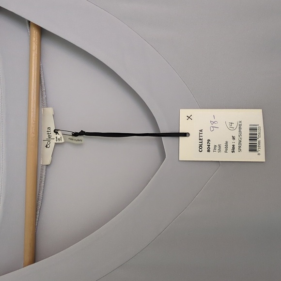 Coletta Lagenlook Boho Strechy Gray V-Neck Women's Tunic Top Pockets 3/4 Sleeves - Picture 4 of 6